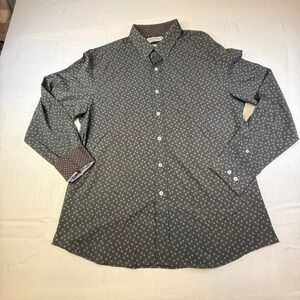 NICK GRAHAM Everywhere Stretch Modern Fit Mens Button Down Shirt XL TG Geo Print